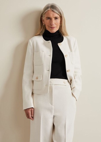 Phase Eight Ripley Boucle Jackets White Australia | CI7549816